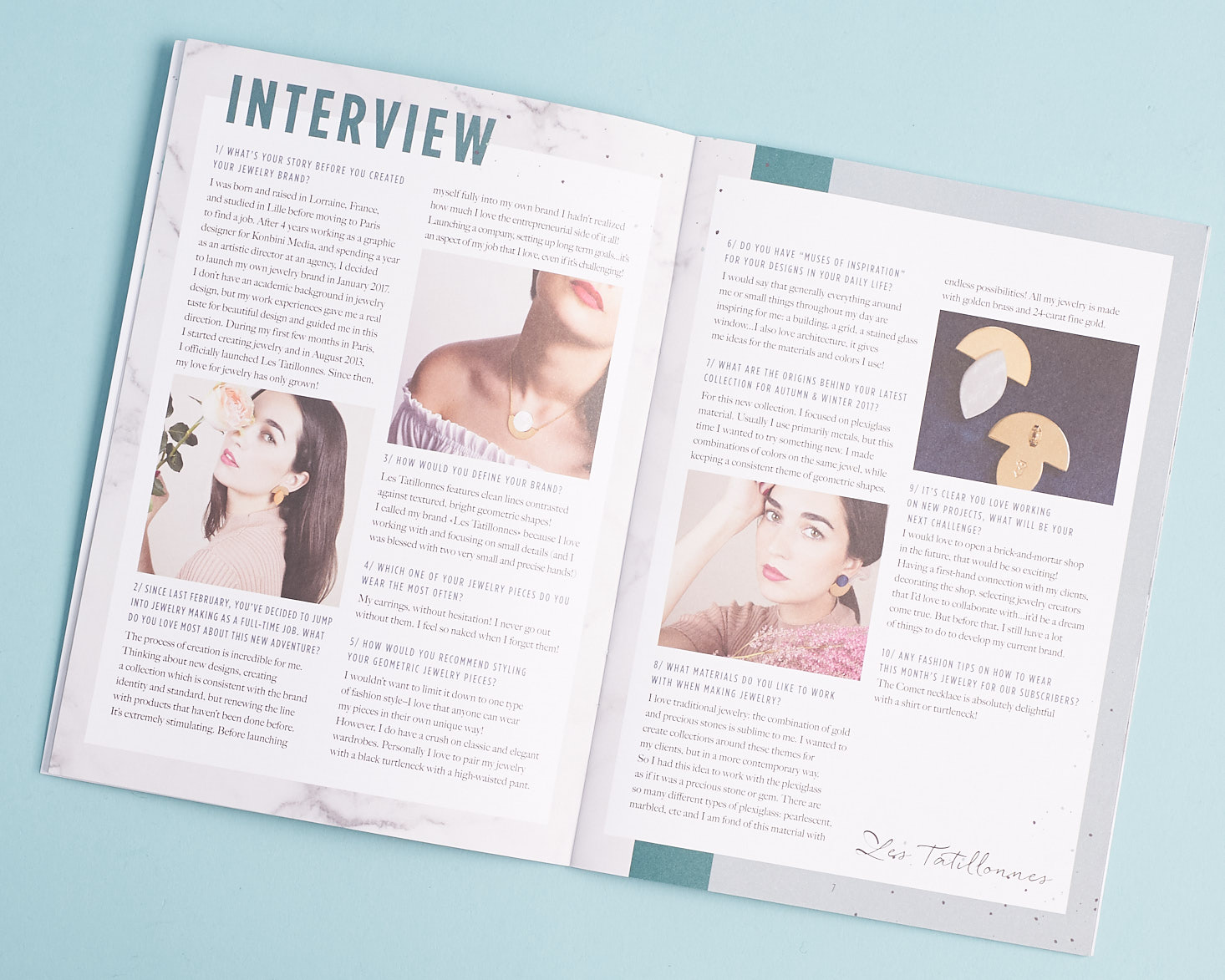 Emma & Chloe Subscription Box - October 2017 Booklet Interview with Designer