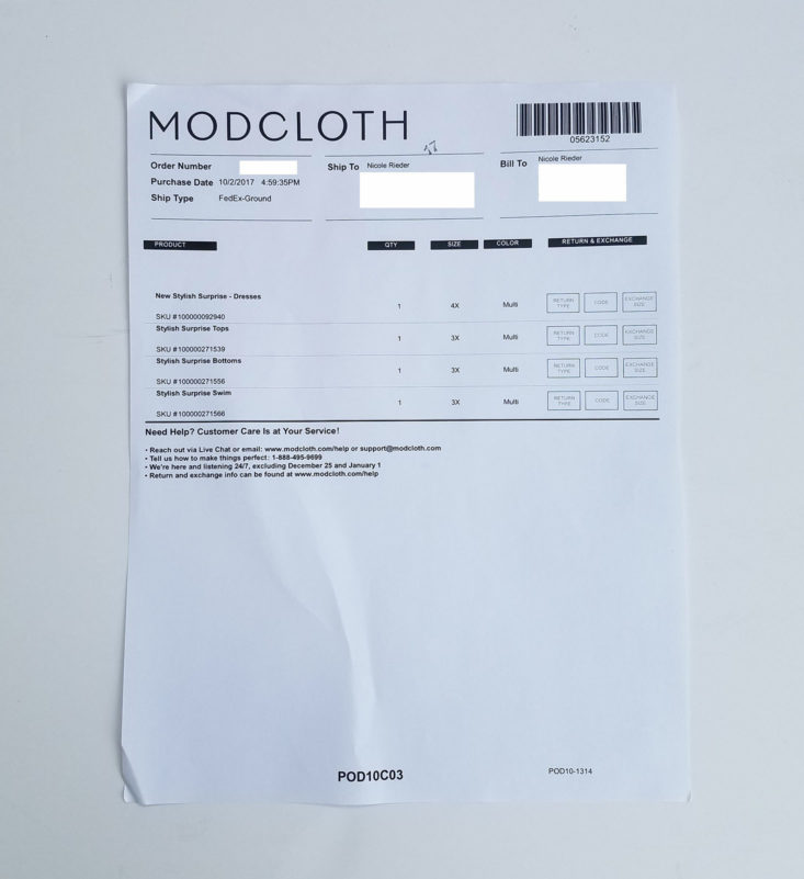 ModCloth Stylish Surprise Plus Size October 2017
