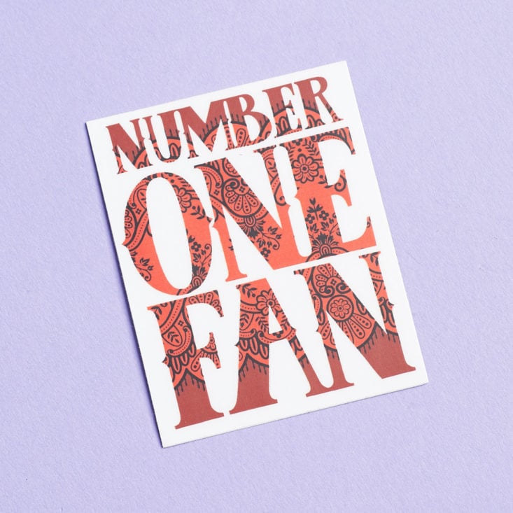 number one fan sticker