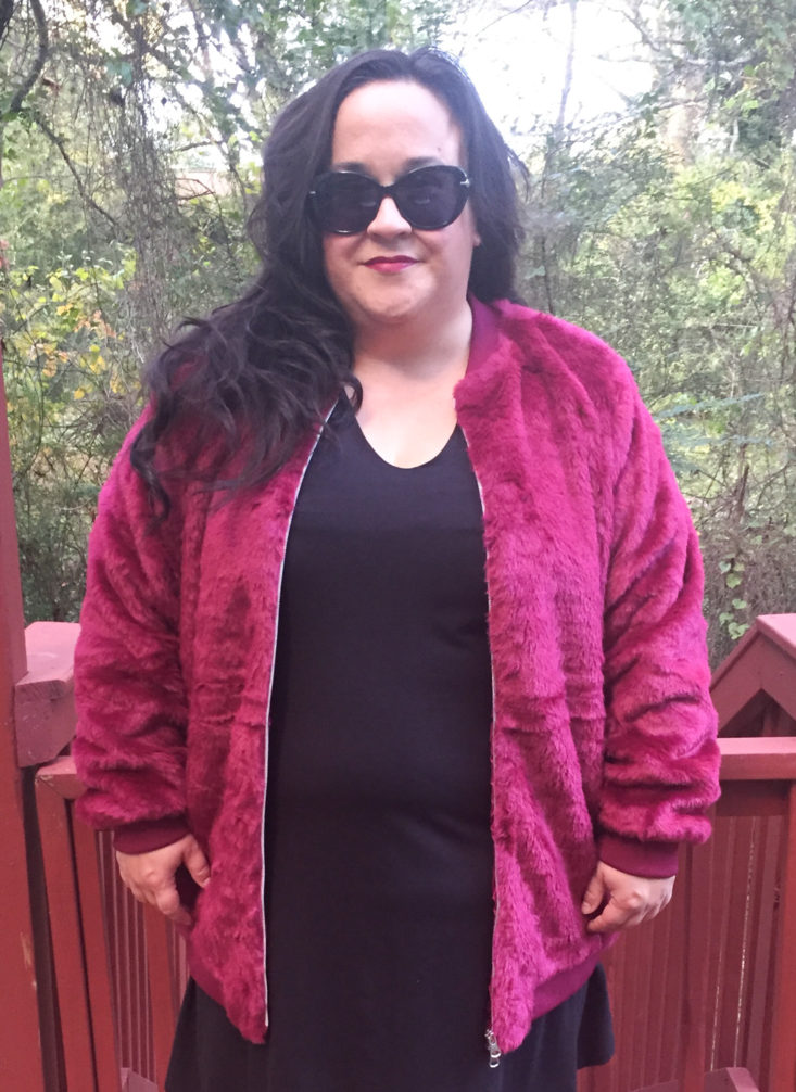 JustFab October 2017 Pink Faux Fur Jacket