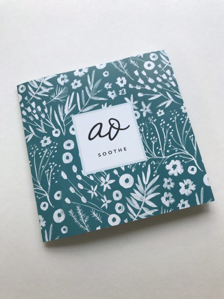 Clean Beauty Box Soothe November 2017 Booklet