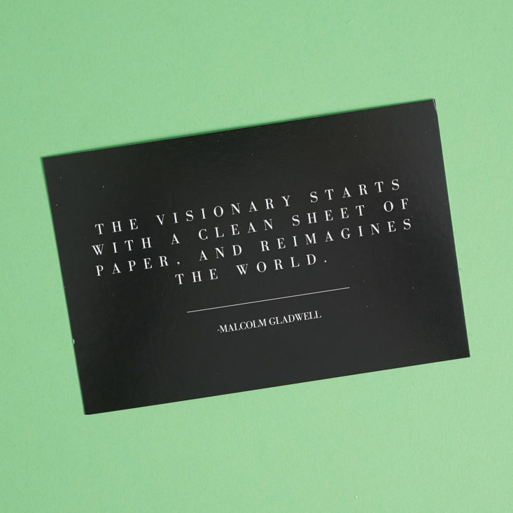 Info card featuring Malcolm Gladwell Quote