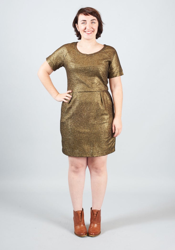 gold shiny shirt dress