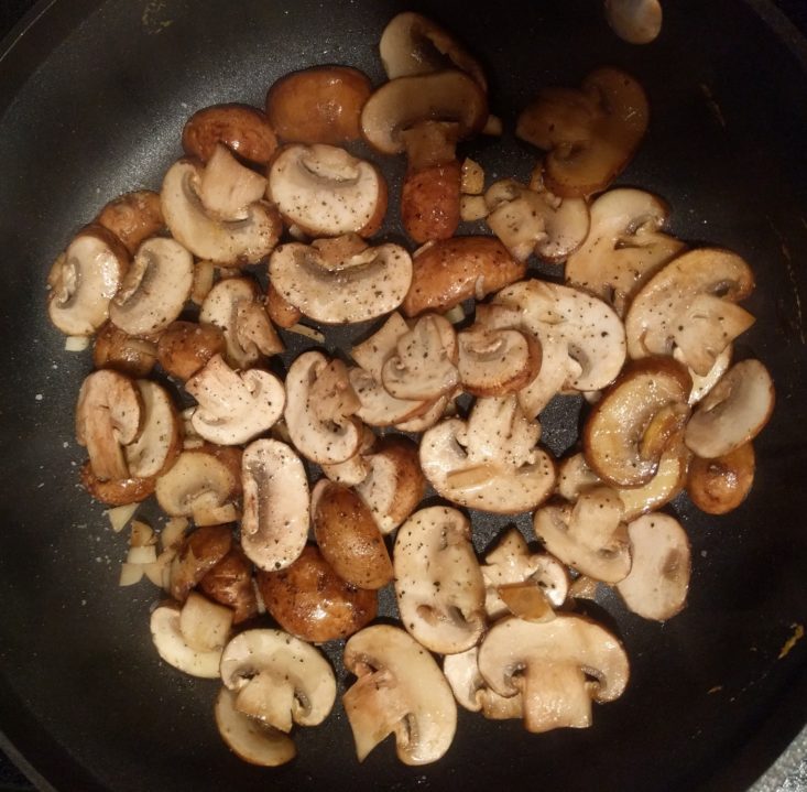 mushrooms in a pan