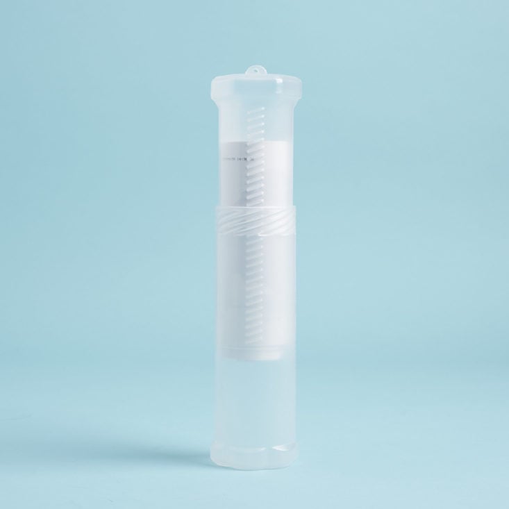 plastic tube with messages inside