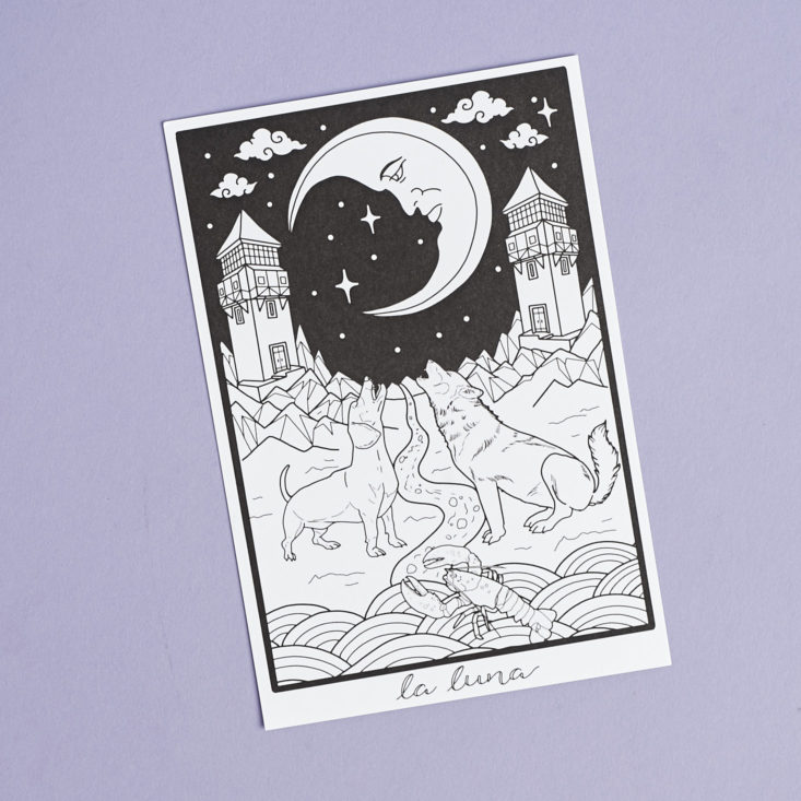 Moon tarot card coloring page