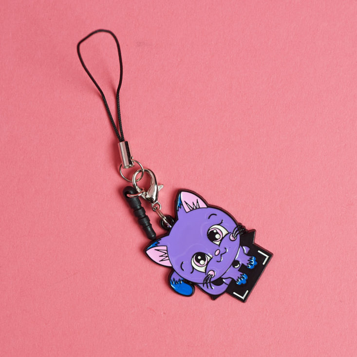 Purple cat phone charm