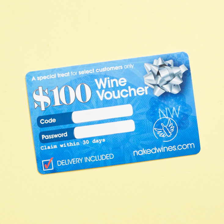 naked wines wine discount card