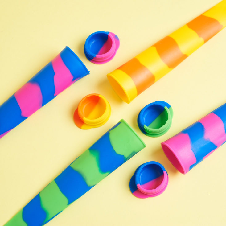silicone popsicle molds in bright colors