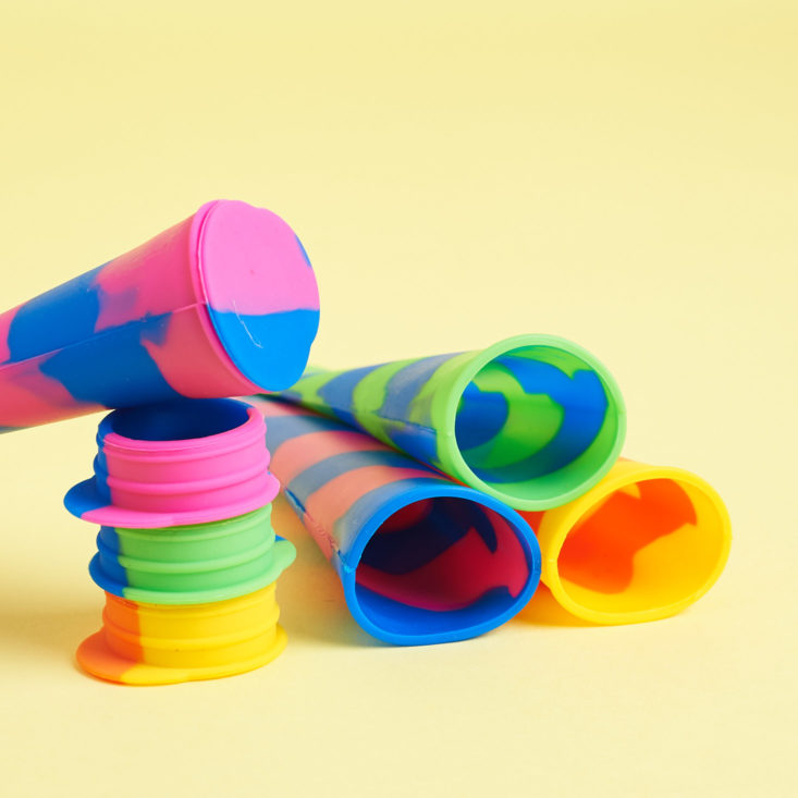 silicone popsicle molds in bright colors