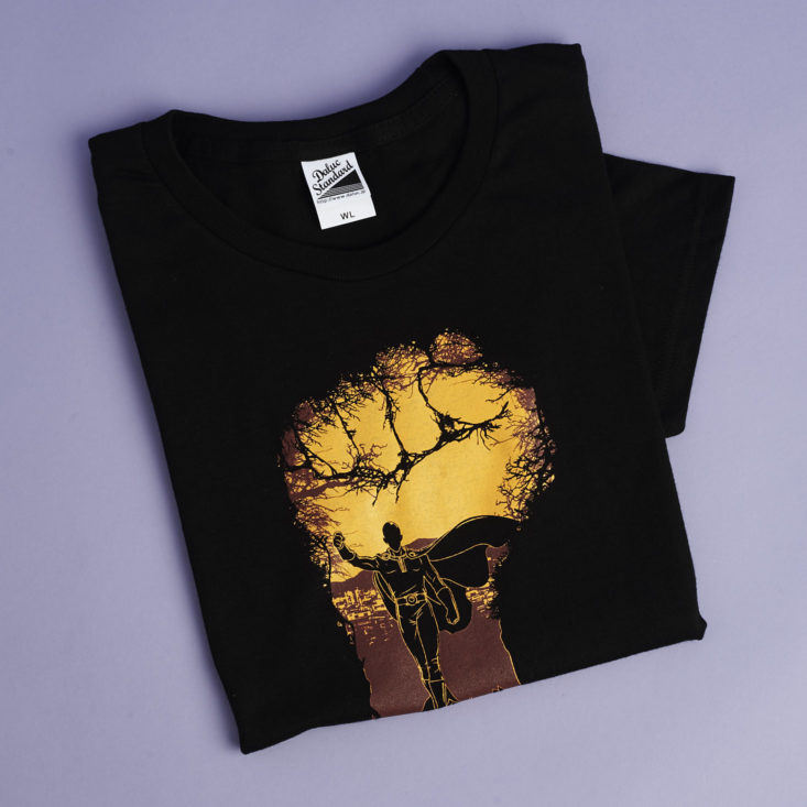 Black Fist of Justice T-shirt, folded