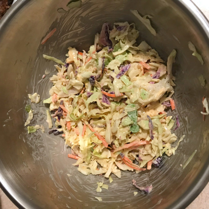 coleslaw mixed in bowl