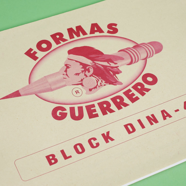 close up of front of Large Formas Guerrero Notebook
