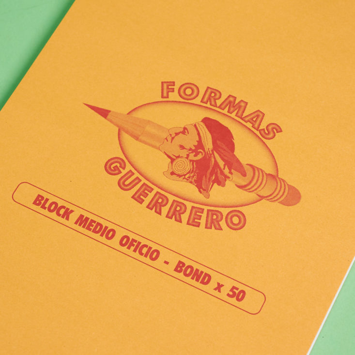 close up of front of Medium Formas Guerrero Notebook