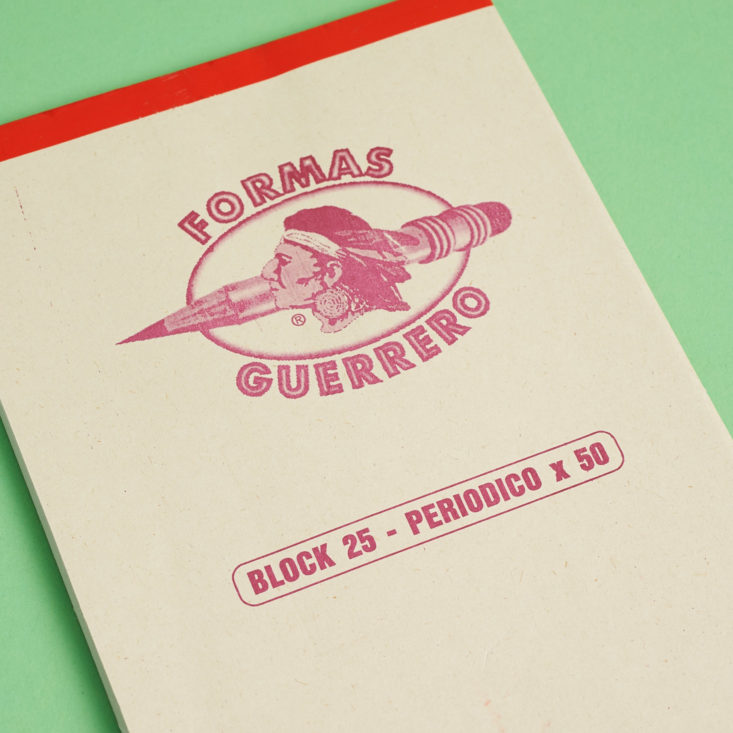 close up of small Formas Guerrero Notebook