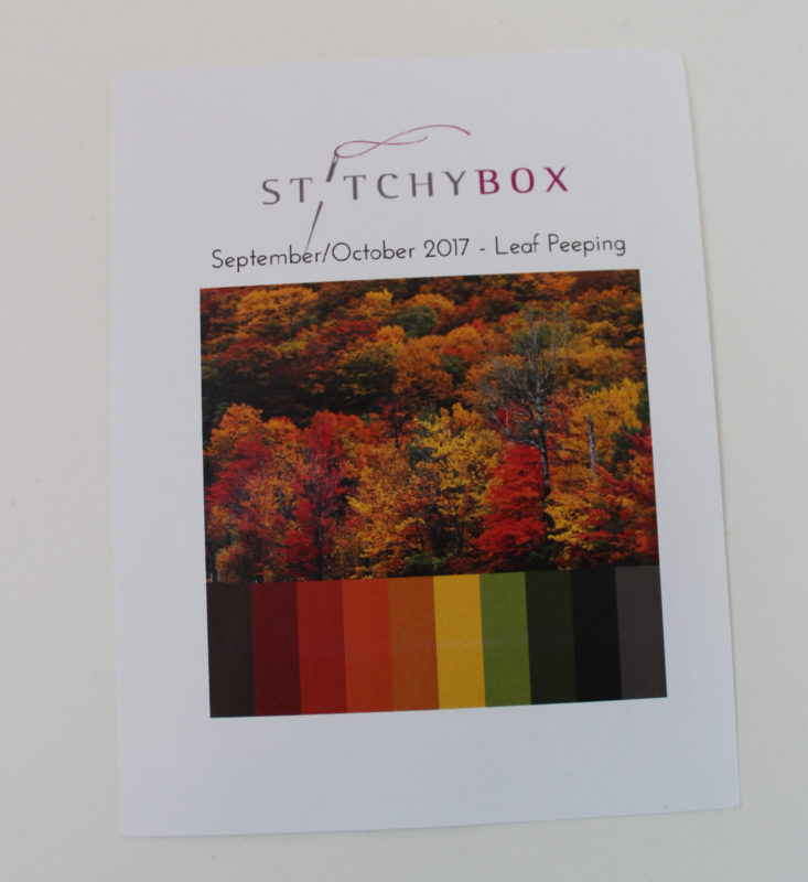 Stitchybox October 2017 Booklet Front