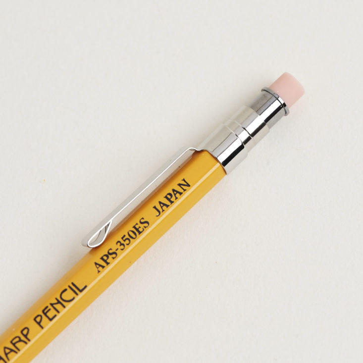Close up of eraser for Ohto Sharp Mechanical Pencil