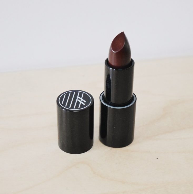 Ardency Inn Modster Long Play Supercharged Lip Color “Black is Red” tube open