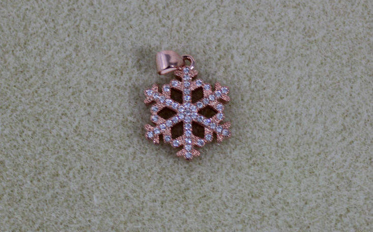 19 x 15 mm Cubic Zirconia and Rose Gold Brass Snowflake