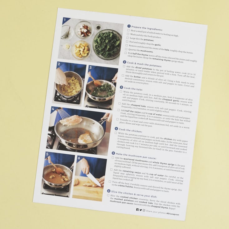 step by step instructions for Seared Chicken & Mashed Potatoes with Mushroom Pan Sauce