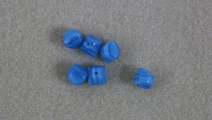 six blue beads