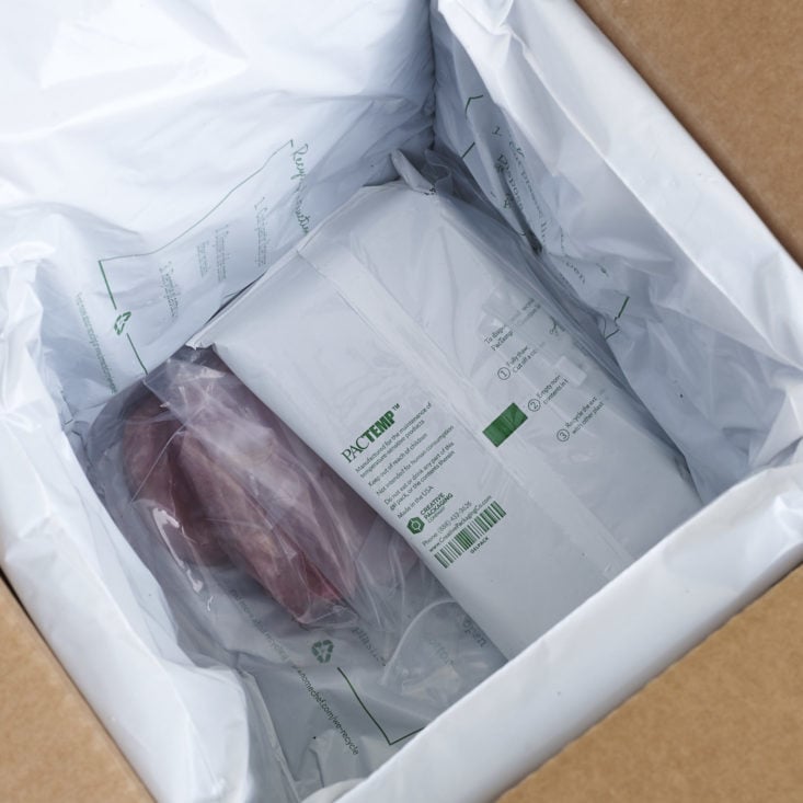 ice packs and meat in Home Chef Box