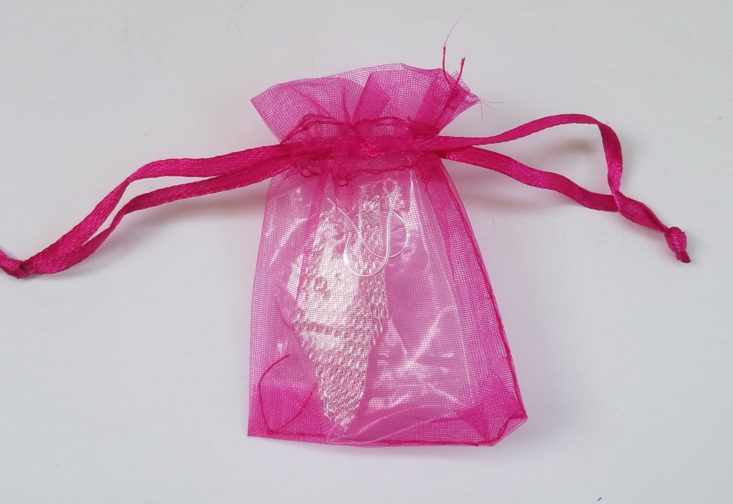 Silver Mesh Earrings packed in pink bag