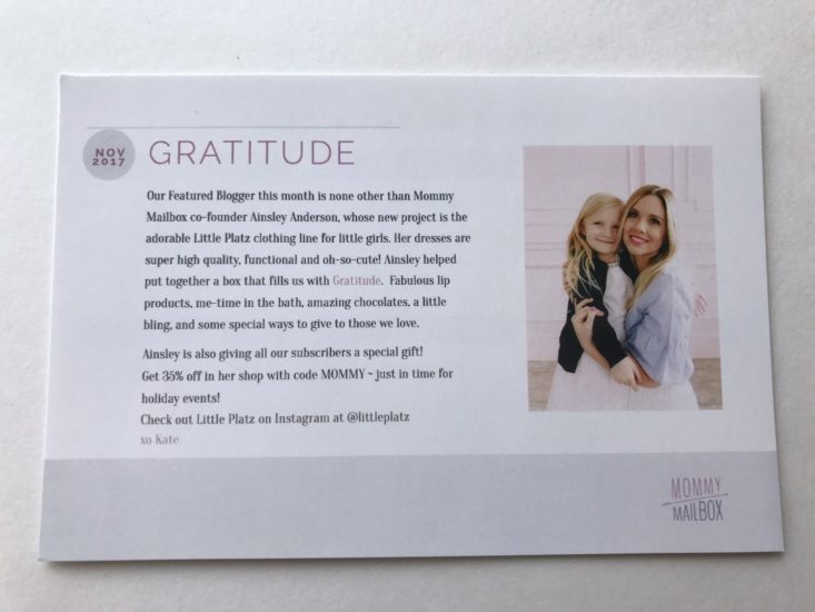 Mommy Mailbox Gratitude November 2017 Booklet
