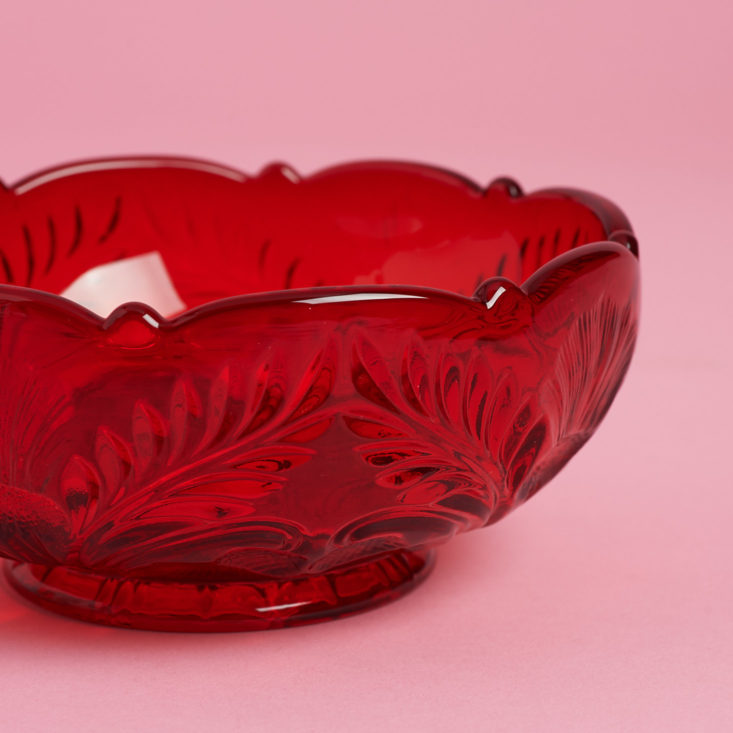 Mosser Red Glass Bowl detail