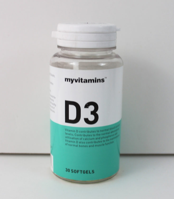 Myvitamins D3 Softgels bottle