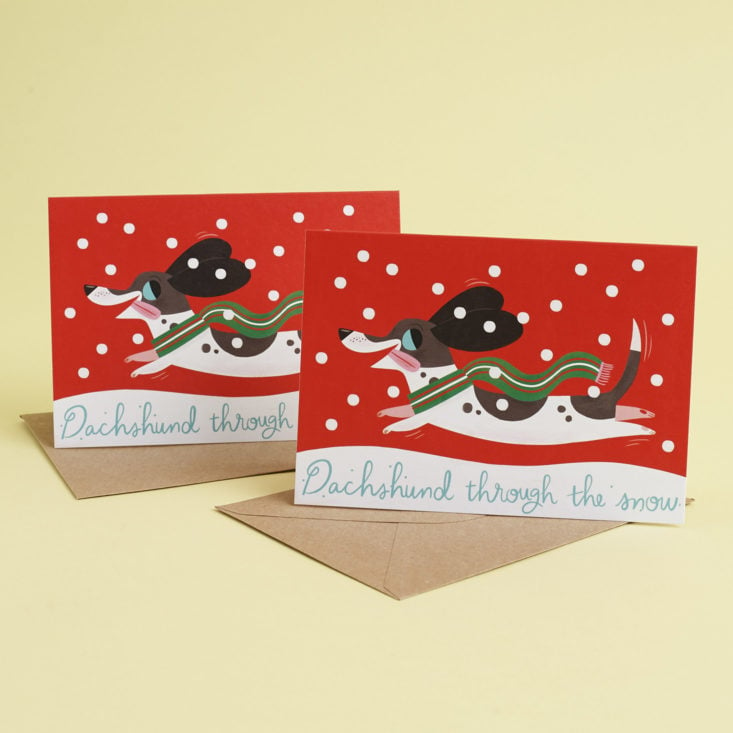 two dachshund holiday greeting cards