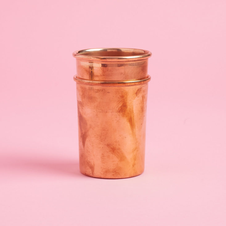 Copper cups stacked
