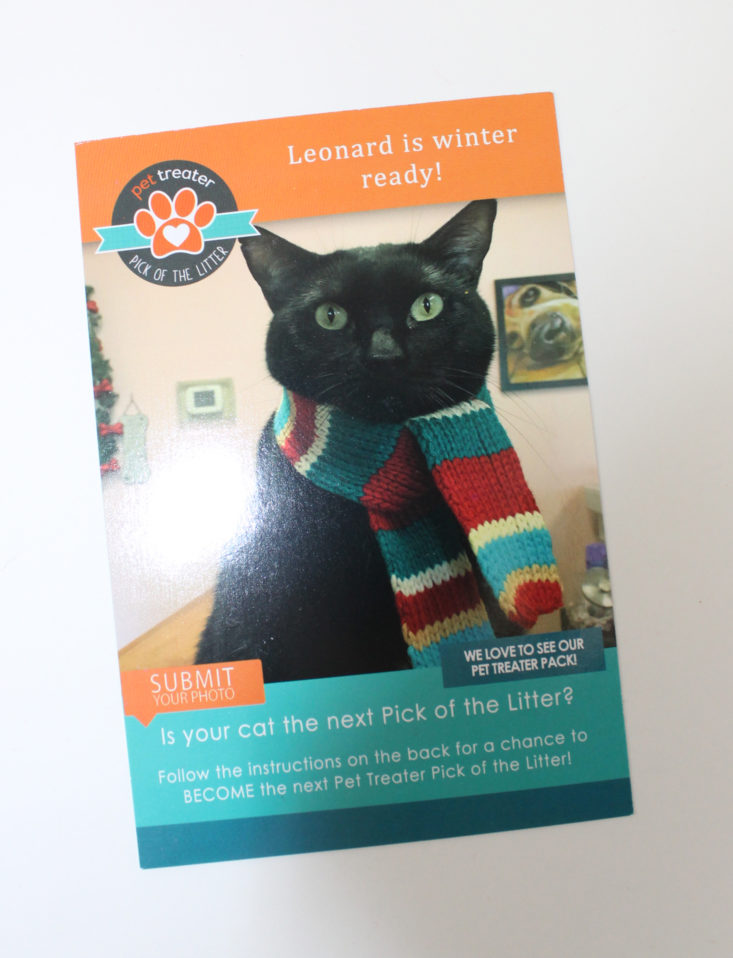 Pet Treater Cat Pack December 2017 Booklet Front
