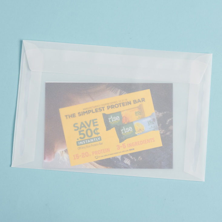 coupons and more in translucent envelope