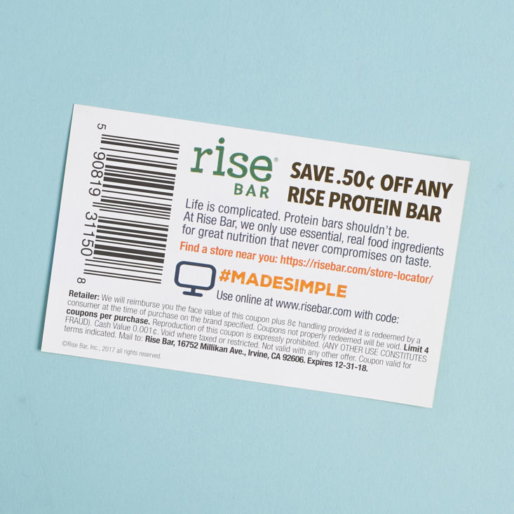 coupon for rise bar