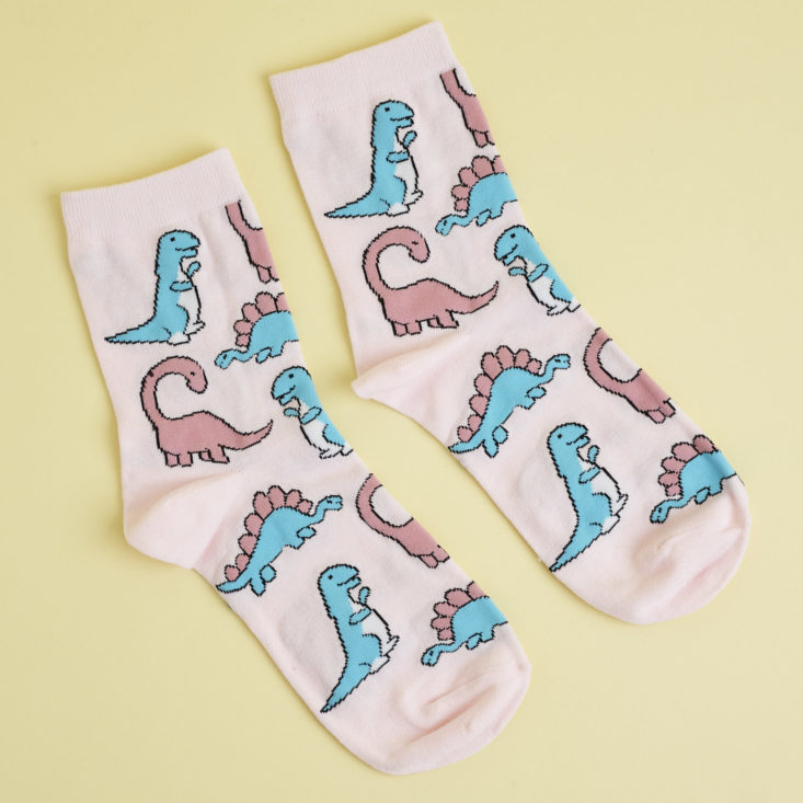 Pink dinosaur socks