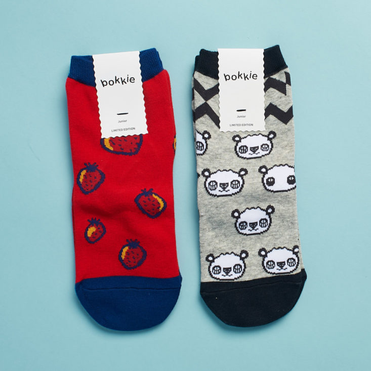 Strawberry Socks and Panda Socks by Bokkie