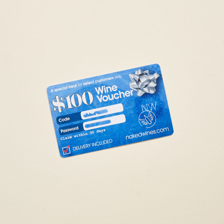 wine voucher card