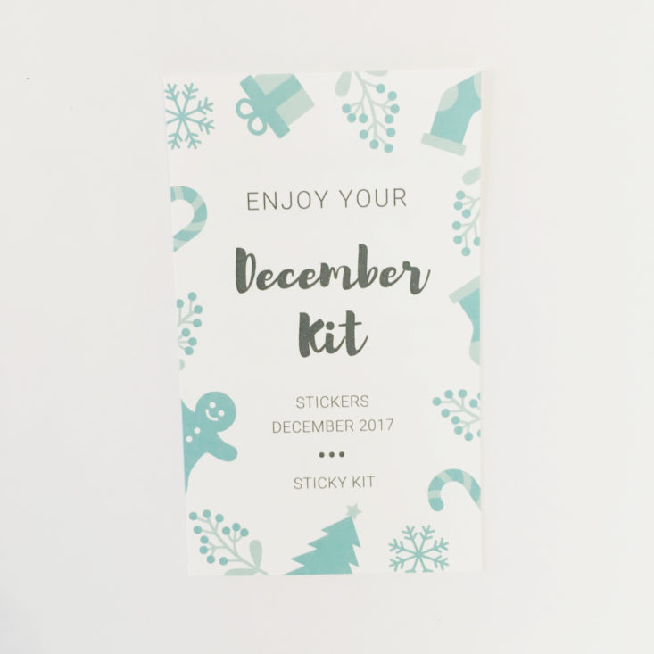 Sticky Kit December 2017
