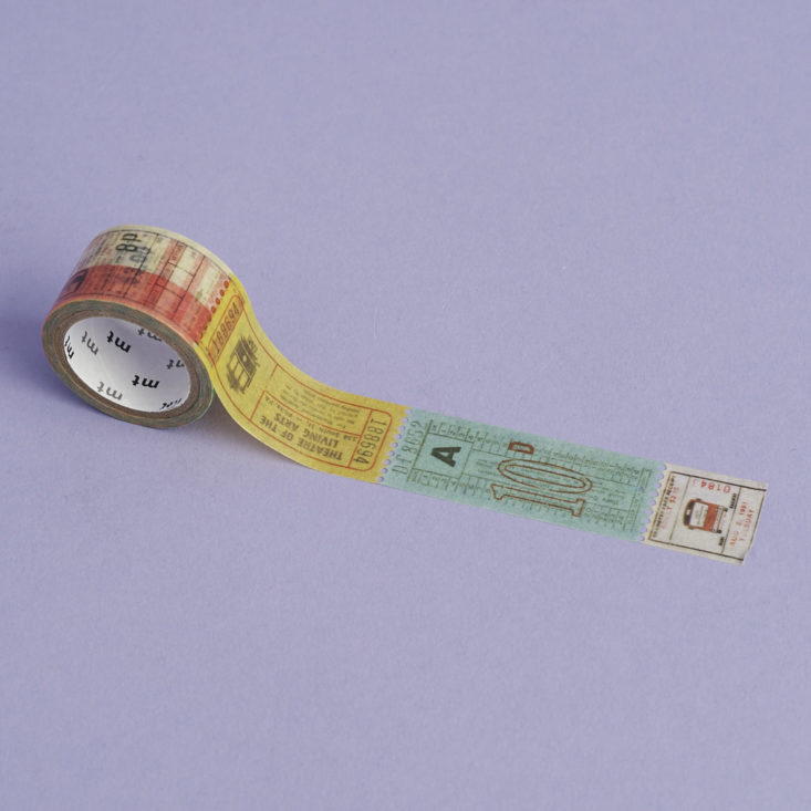 mt fab ticket washi tape, unrolled