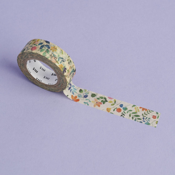 mt watercolor flowers washi tape, unrolled