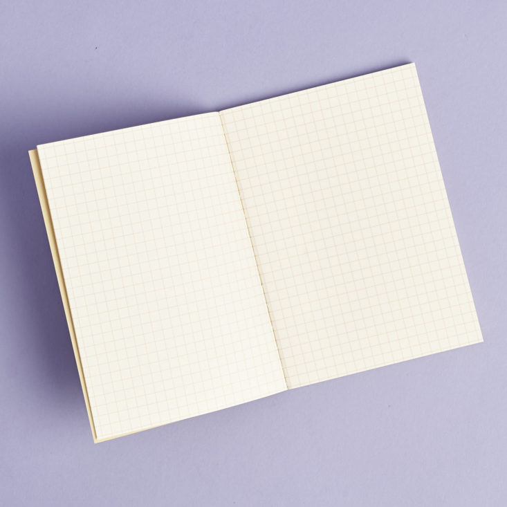 inside pages of mini life vermillion grid notebook