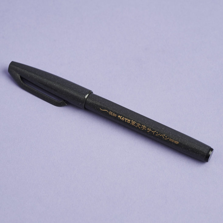 black pentel brush pen