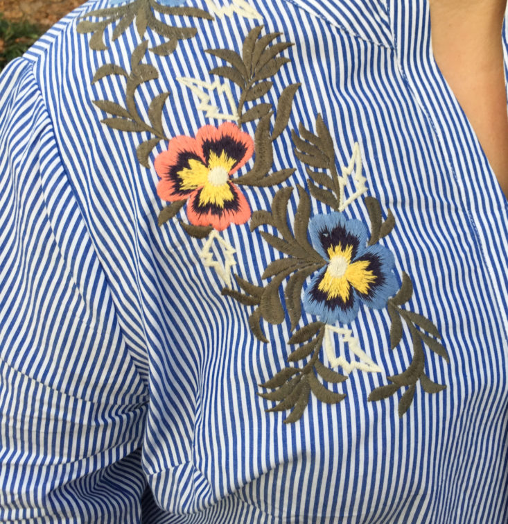 Embroidered Bell Sleeve Top by Caslon closeup of embroider