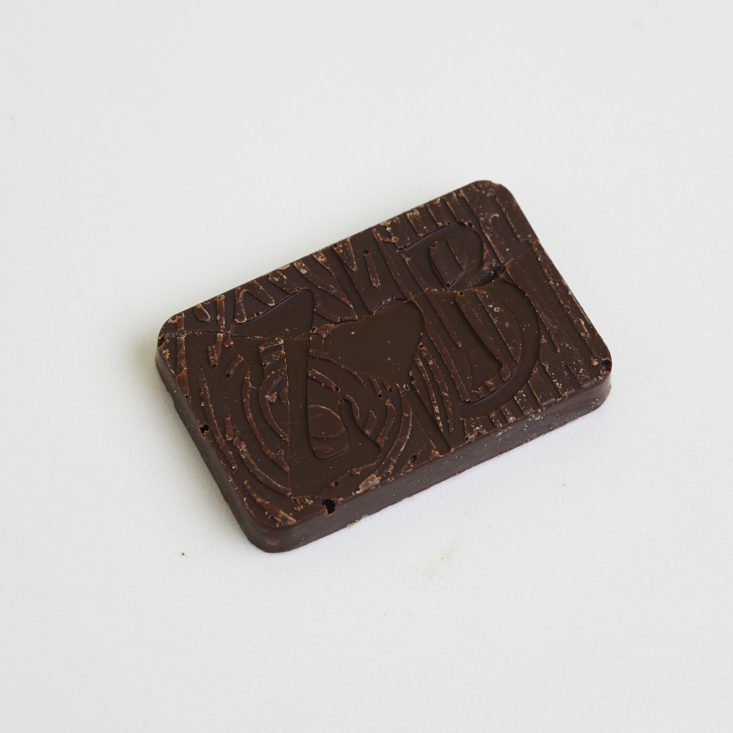 Zenbunni Holy Basil Mint mini Chocolate Bar on plate