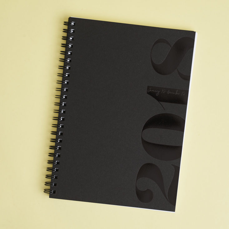 black 2018 cloth and paper planner