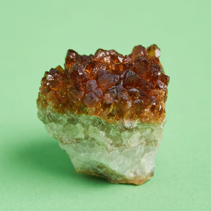 clear and rust colored crystal