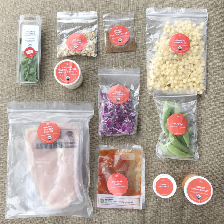 Five-Spice Chicken ingredients bagged