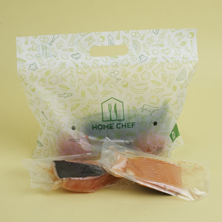 hot honey salmon ingredients in bag