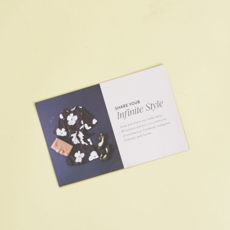 Infinite Style by Ann Taylor Box January 2018 - Information Booklet